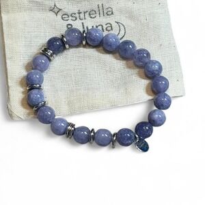 Purple Beaded Crystal Boho Bracelet